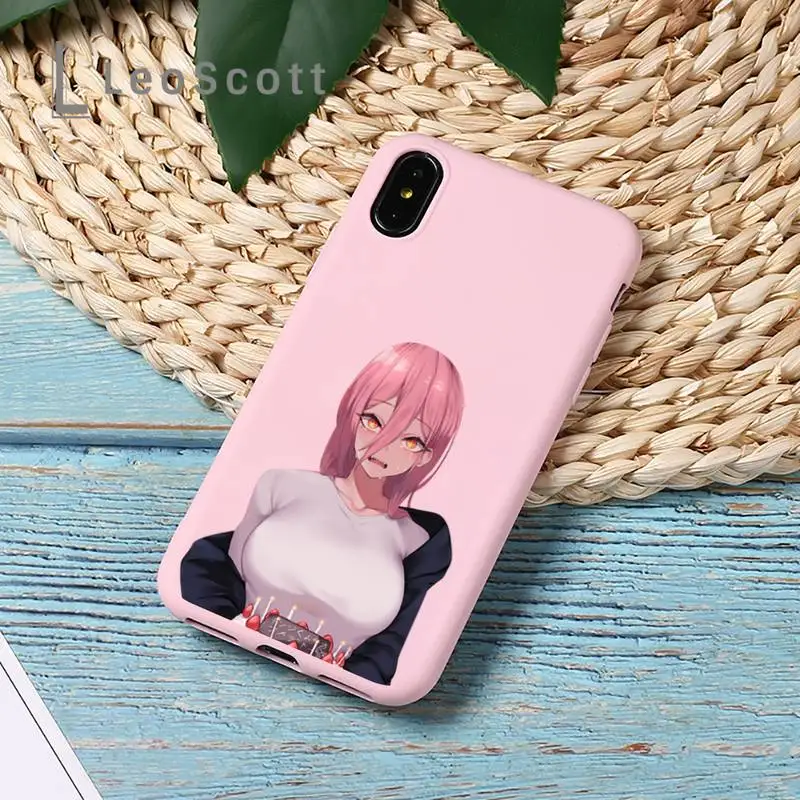 

Sexy temptation Amine woman girl Pink Phone Case Candy Color for iPhone 11 12 mini pro XS MAX 8 7 6 6S Plus X 5S SE 2020 XR