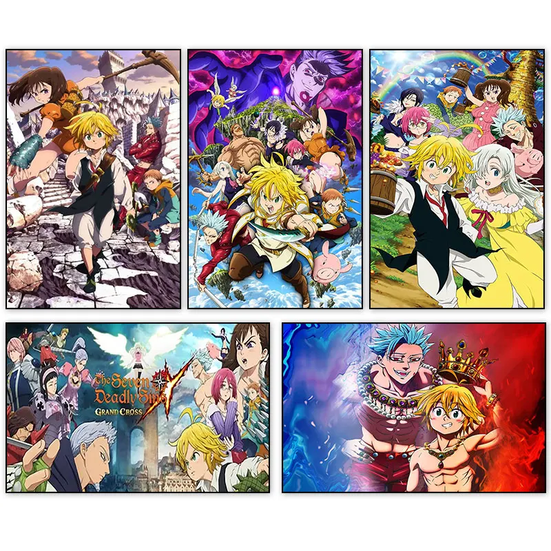 

The Seven Deadly Sins Anime Poster And Prints Japanese Manga Figure Canvas Painting Living Room Home Decoration Wall Art Picture
