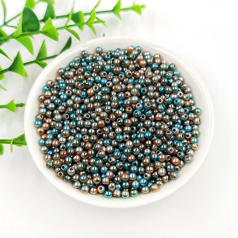 New Mix Rainbow Color Round 3mm ABS Imitation Pearl Plastic Beads Hole 1.0mm Loose Beads Diy Jewelry Necklace Making 1000PCS - Цвет: C9