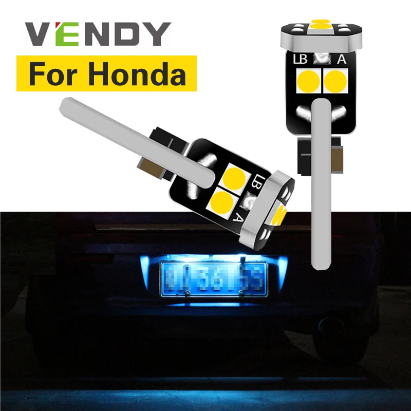 

1pcs For Honda civic crv fit accord jazz accord 8 smax Insight Odyssey Pilot CRZ HRV LED License Plate Lights Bulb Lamp W5W T10