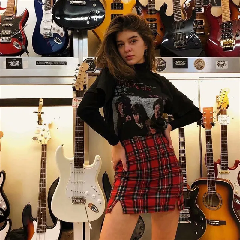 Юбка женская в клетку элегантная облегающая Клубная юбка-карандаш стиле