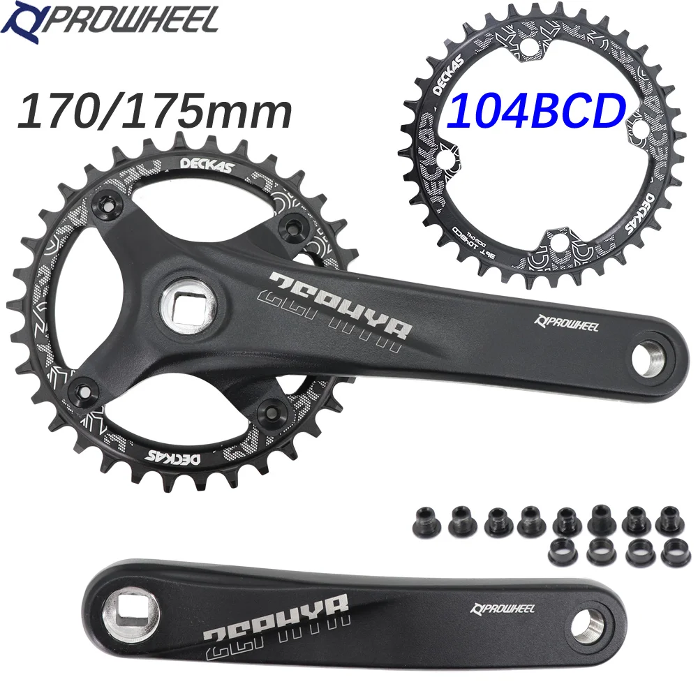 Кривошипная система Prowheel с квадратным отверстием для горного велосипеда 104BCD 170