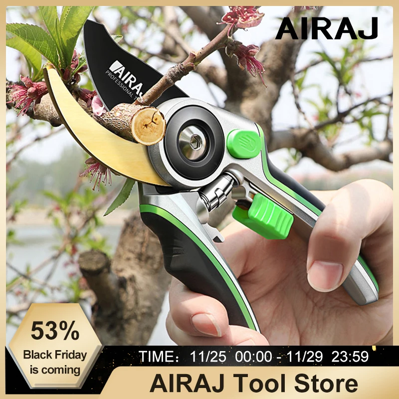 

AIRAJ Pruning Shear Garden Tools Labor Saving Scissors Gardening Plant Sharp Branch Pruners Protection Hand Durable