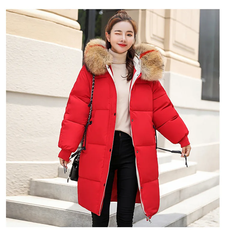 

Fashion Casual Women's Clothing 2019 Winter Hooded zipper Wide-waist female Coats Thick with Warm Jacket women long Parkas