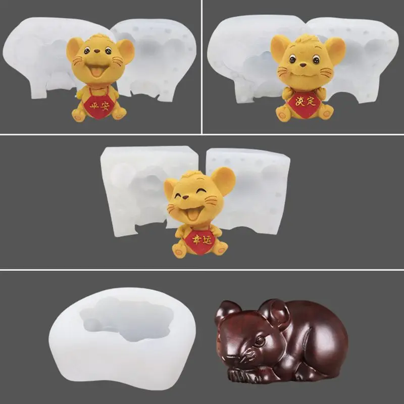 OOTDTY 3D Крыса Мышь силиконовая свечная форма ручной работы мыло DIY украшения торта выпечки Плесень