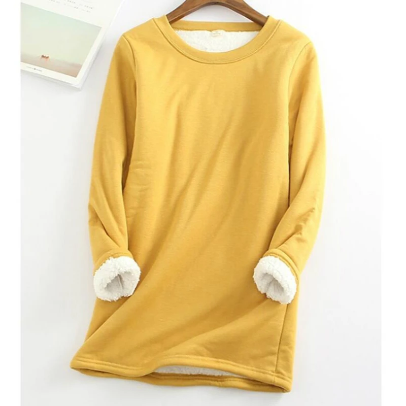 

Autumn Winter Knitted Sweater Women Pullover O Neck Long Sleeve Femmle Loose Plus Size Warm Sweater Female Long Add Plush Tops