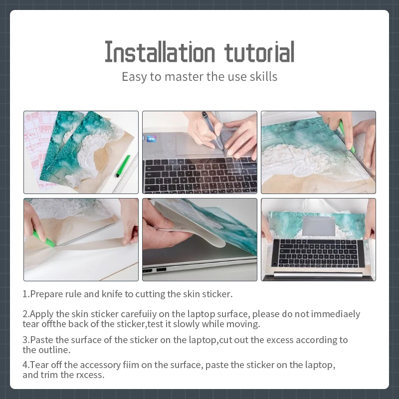 Наклейки сделай сам для ноутбука пленка блокнота Виниловая наклейка черная