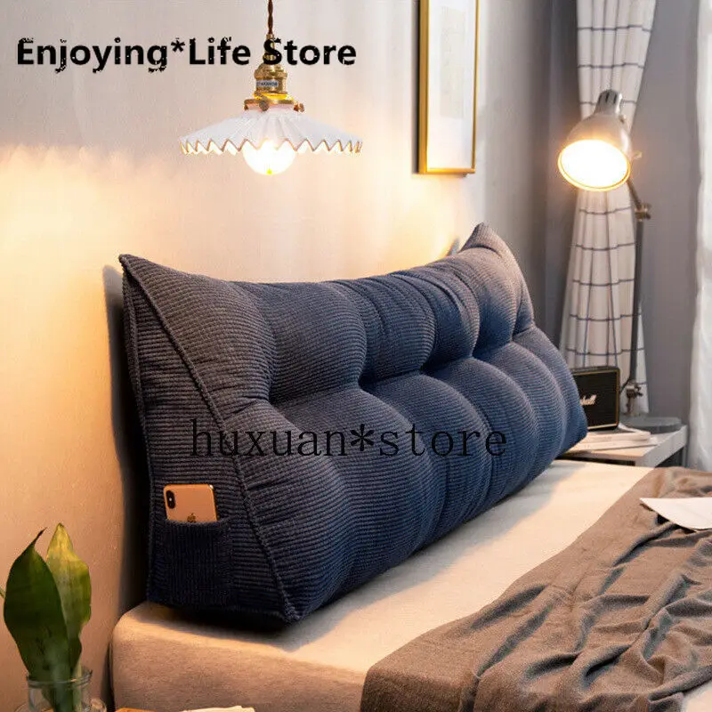 

Nordic Bedside Triangle Cushion Pillow Cotton Core Velvet Pillow Bed Sofa Mattress Bed Pillow 100% Cotton Bedding