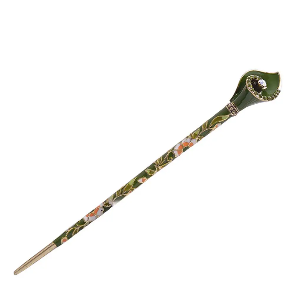 

Women Handmade Vintage Alloy Enamel Chopsticks Barrette Hairpin Hair Stick Hair Styling Tool Hairdressing