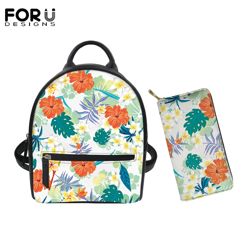 

FORUDESIGNS, 2021 г., новая трендовая сумка из искусственной кожи, красивые женские сумки на плечо с цветочным принтом листьев, комплект из 2 предмет...