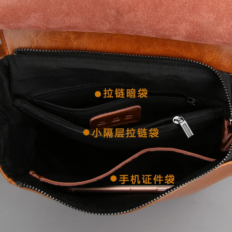 

2021 fashion cowhide backpack ladies all-match leather backpack simple retro female bag handbag