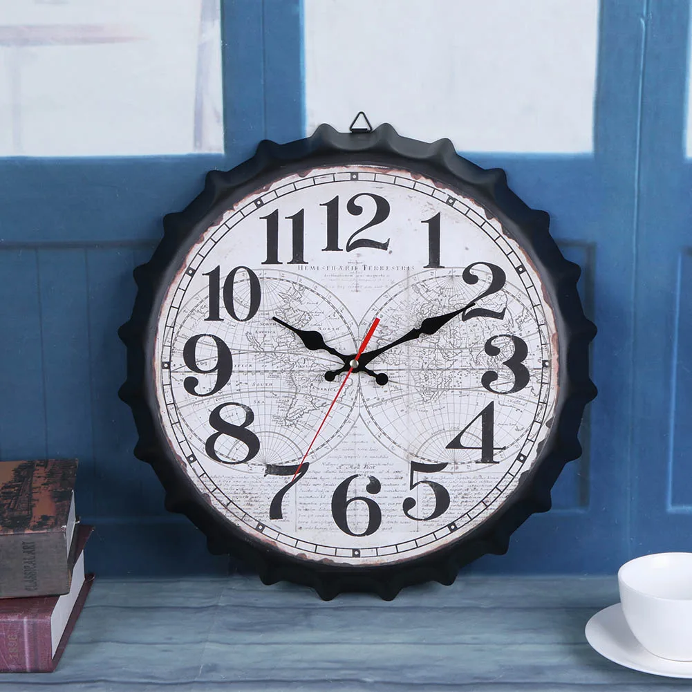 Металлические оловянные настенные часы креативные ретро-винтажные крышки