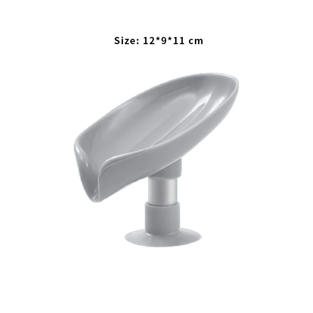 

2021 New Creative Leaf Shaped Drain Soap Box Punch-free Suction Cup Soap Box Shower Sponge Storage Tray Bathroom Supplies
