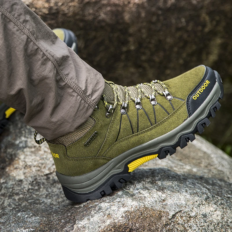 

Men Hiking Shoes Waterproof Male Outdoor Sports Tourism Climbing Shoes Leather Climbing Mountain Shoes Hunting Boots Sneakers