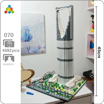 Kingdom Tower YZ архитектура Тадж-Махал замок пизанский Лувр Башня Халифа башня мост алмазное здание маленькие блоки игрушка без коробки - Цвет: Kingdom Tower