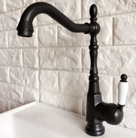 modern style bronze black bathroom sink faucets deck mounted vessel basin faucet hot and cold water mixer taps nnf387