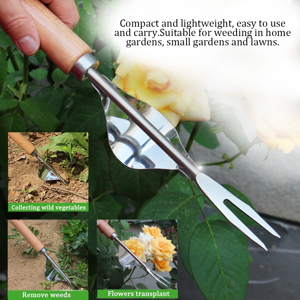 Ручная вилка из нержавеющей стали деревянная ручка для выемки инструмент