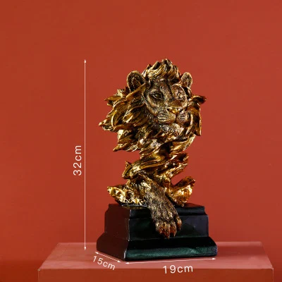 lion gold Лидер продаж голова лошади абстрактные украшения для дома Hnadcrafts фигурка Миниатюрная модель стол Декор Аксессуары скульптура - Цвет: lion gold
