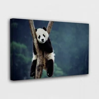 wall art panda sitting on a tree canvas painting hd printed cute animal poster home decoration for bedroom modularl pictures