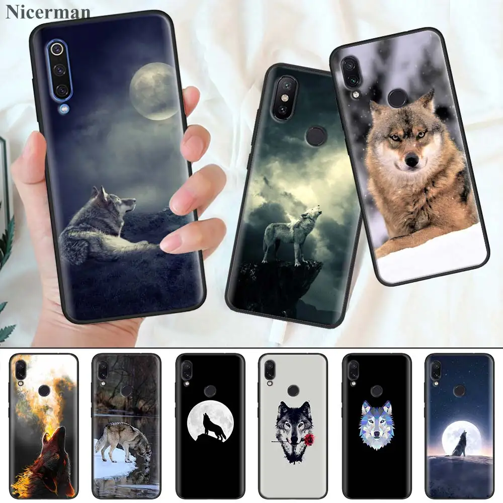 Силиконовый чехол с бантом чехол для Redmi 8A 7 7A 6 6A 5 4X K20 Plus Pro S2 Y3 GO Примечание фотоаппаратов моментальной печати 8 7 7S 6 5 4X4 5+ волк на снежную погоду