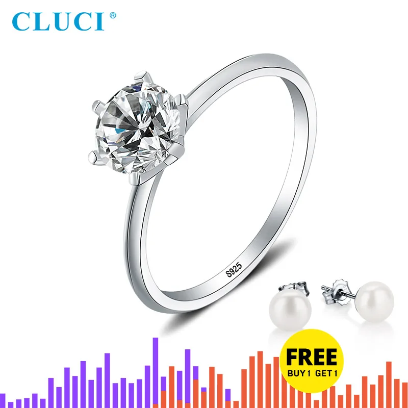 Классическое серебряное кольцо CLUCI 925 пробы с шестью крапанами для женщин