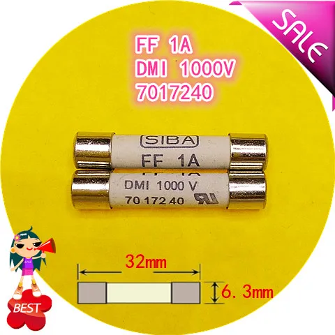 

1 a multimeter fuse 6.3 x32mm FF DMI 1000 v 7017240 ceramic fuse tube