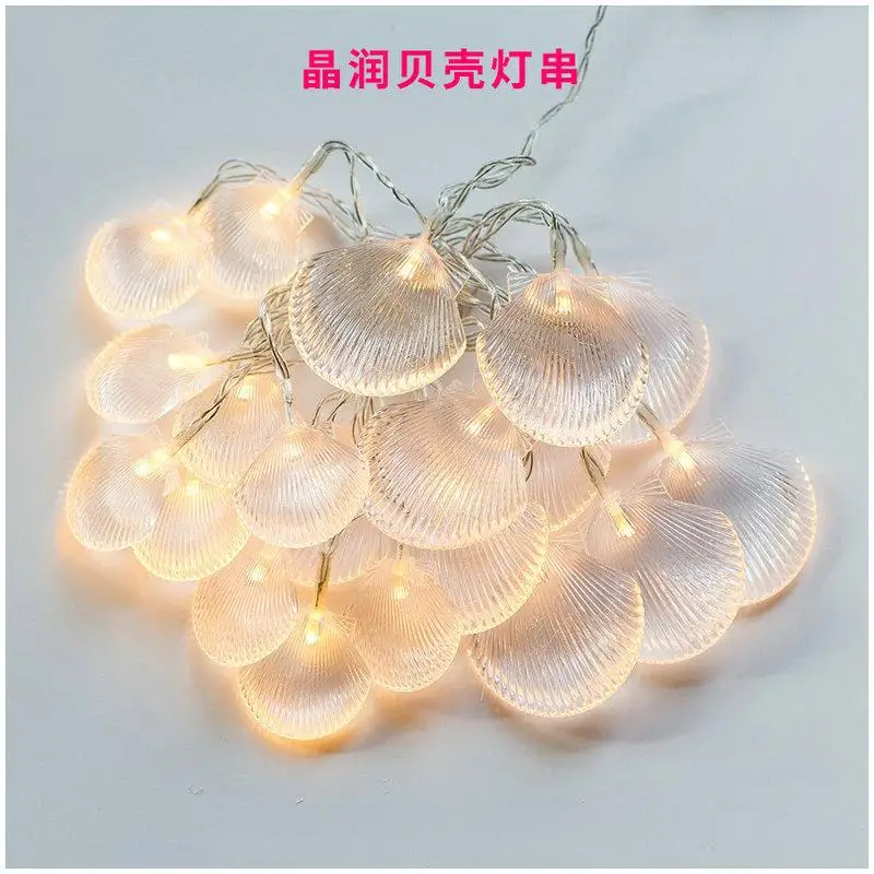 

Led Shell Lights String Restaurant Outdoor Courtyard Lawn Atmosphere Decorative Lights String Bedroom Living Room Decoration