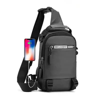 multi functional outdoor single shoulder crossbody bag waterproof backpack adjustable straps new mens usb charging chest bag