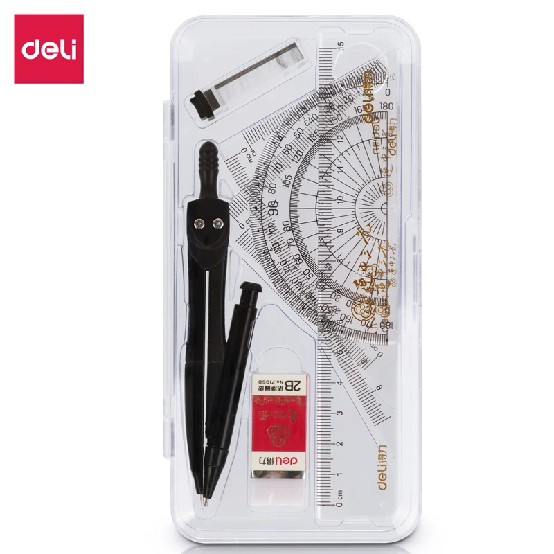Deli 72155 compass set 1PC rawing Design Engineering Compass Math Geometry Tools For Circles School Supplies For Student
