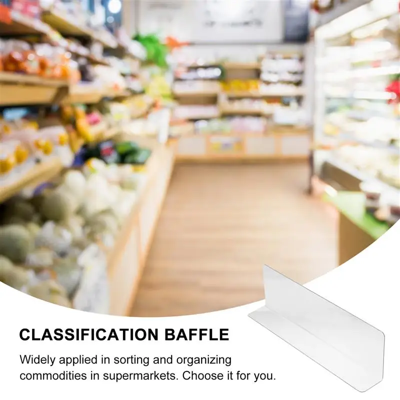 

10Pcs Plastic Shelf Divider Supermarket Commodity Divider L Shape Baffle