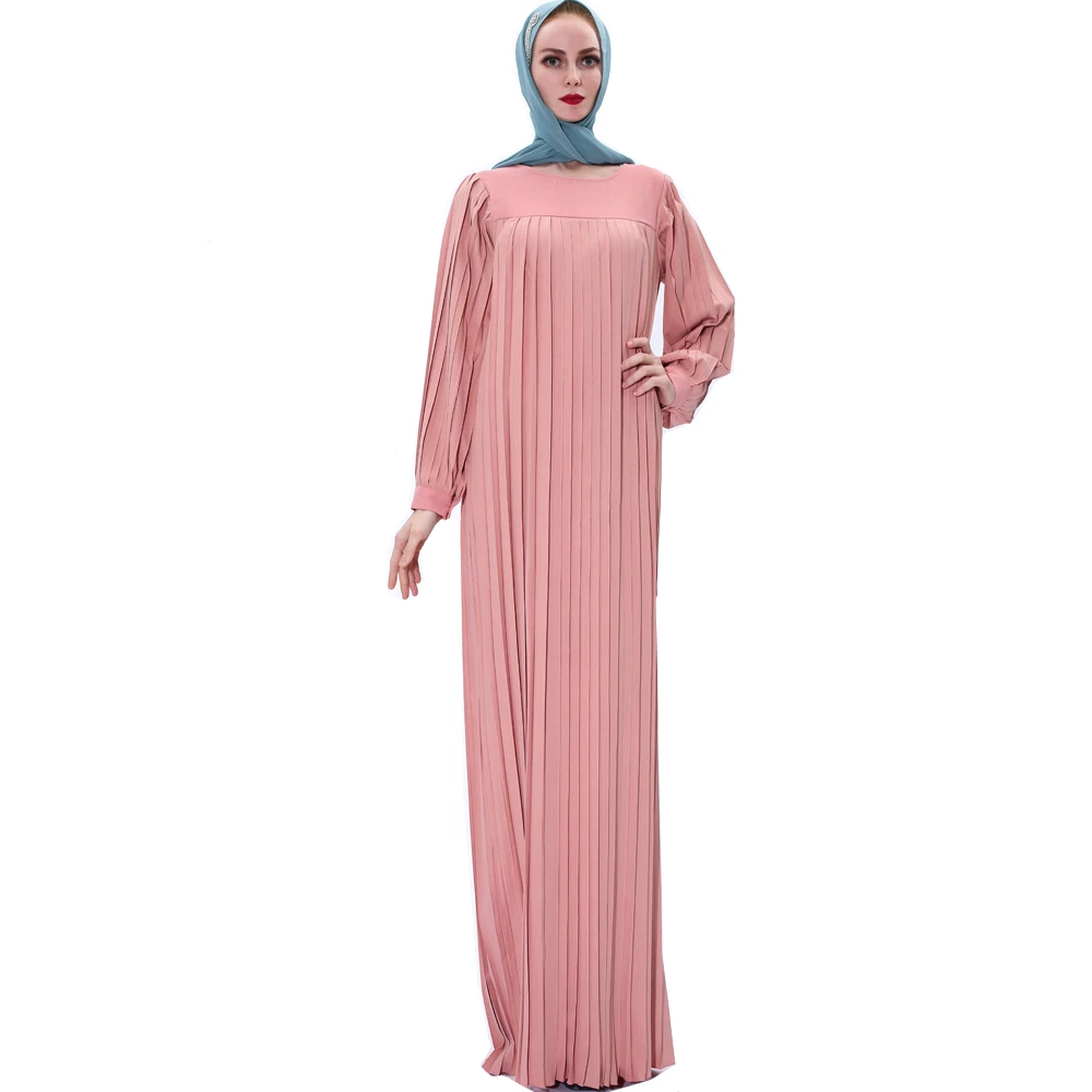 

Muslim women's clothing new pleated Muslim dress Islamic dress turkish dresses woman abaya pleated abaya caftan dress MSL054
