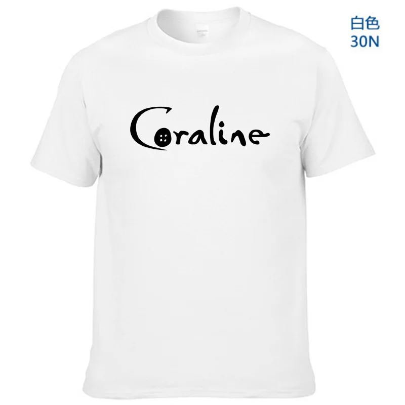 Новинка 2020 Мужская хлопковая футболка с принтом CORALINE Повседневная забавная для