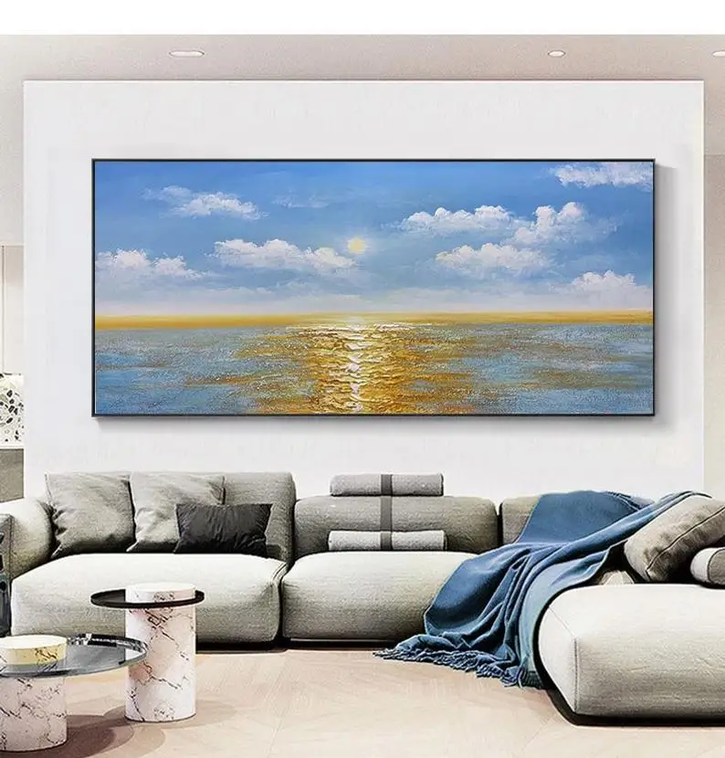 

Абстрактная живопись, оригинальная масляная живопись, морская пейзаж, живопись маслом, роспись восхода солнца, морская роспись, живое искус...