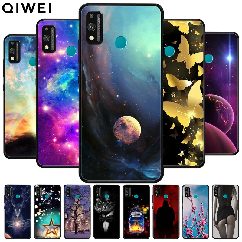 Черный чехол бампер для Huawei Honor 9X Lite мягкий силиконовый накладка чехлы телефонов