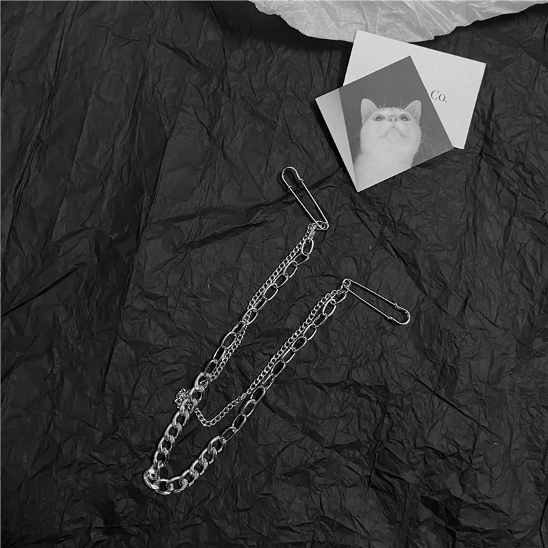 Мужская/Женская длинная металлическая подвеска в стиле панк