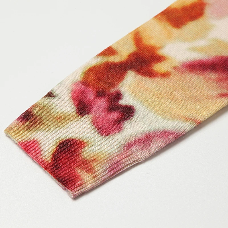 Bogeda 100 кашемировый свитер для женщин с круглым вырезом и золотым принтом