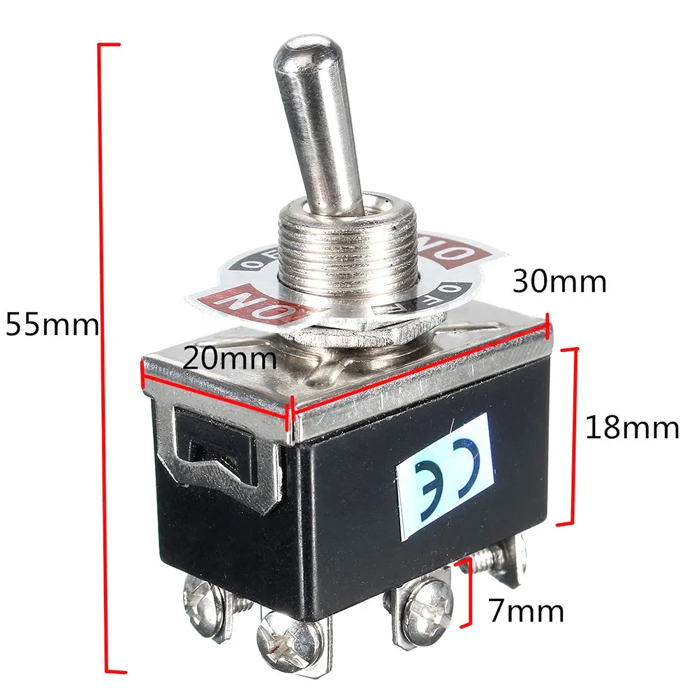 Кнопка переключатель кулисный 3-speed 6-pin тумблер 15A | Автомобили и мотоциклы