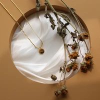 stainless steel necklaces for women lucky little golden bean gift for women pendant korean clothing accessories designer jeweler