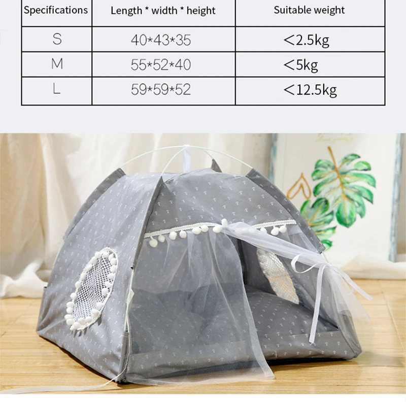 

Portable Folding Pet Tent For Cat Tent Playpen Puppy Kennel Easy Operation Fence Outdoor Dogs House Washable Breathable Cage