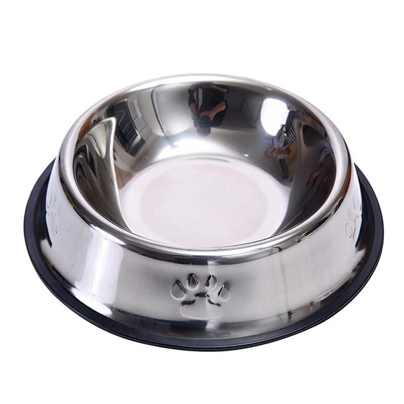 Серебристый CAWAYI KENNEL Dog Feeder Drinking Bowls for dogs Cats Pet Food Bowl comedero perro miska dla psa gamelle chien chat voerbak hond - Цвет: Серебристый