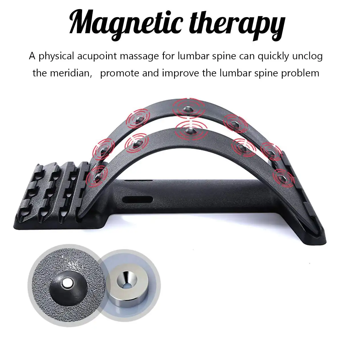 Magnetic Back Stretch Equipment Massager Stretcher Fitness Lumbar Support Relaxation Spine Pain Relief Corrector Health Care | Красота и