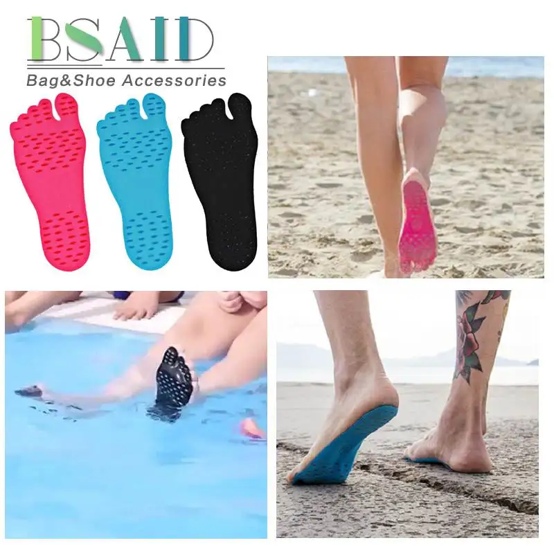 

BSAID Beach Shoe Invisible Sticker Adhesive Beach Insoles Beach Pad SolesElastic Flexible Pool Barefoot Anti-slip Pads Men Women