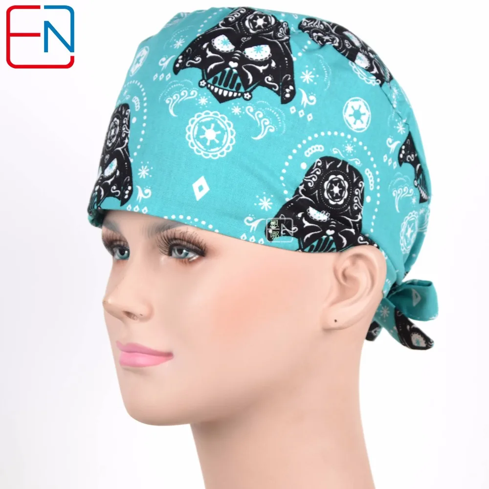 Hennar новинка Scrub Cap s с Sweatband 100% хлопок шапочки для медсестры Кепка принтом унисекс