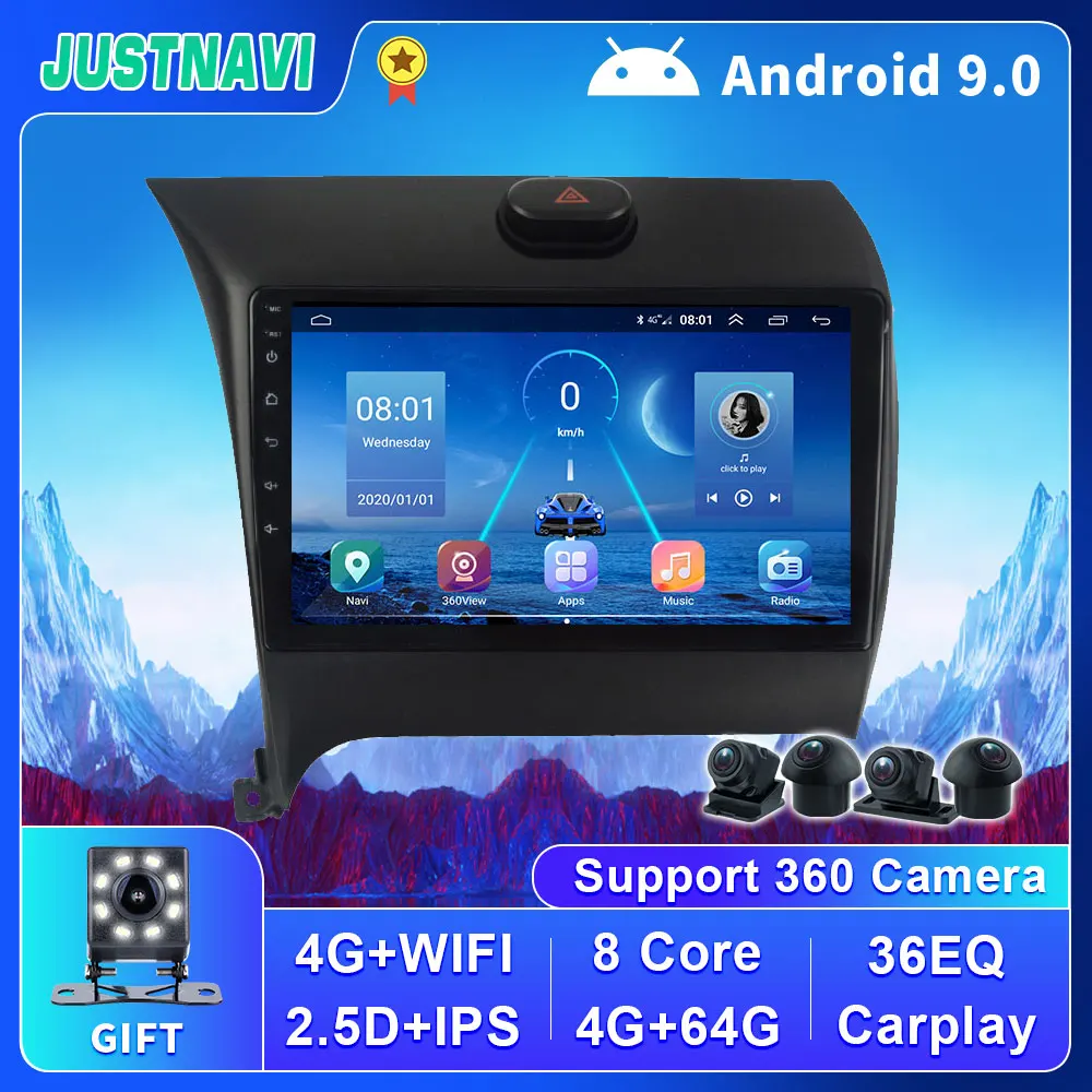 

Android 9.0 For Kia Cerato 2013-2017 Car 2 Din Radio 4G WIFI Carplay DSP Camera Multimedia Video Player Navigation GPS No DVD