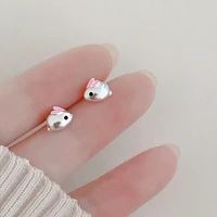 foydjew s925 silver mini little rabbit stud earrings for women animal earring cute simple student girls birthday party jewelry