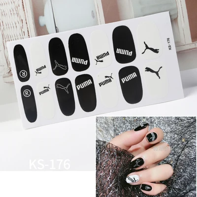 KS-176 Украшения для ногтей, наклейки s Sport, фирменный логотип, наклейки для ногтей, самоклеющиеся наклейки для самостоятельной сборки, наклейки для маникюра, все наклейки для дизайна ногтей, s наклейки - Цвет: KS-176