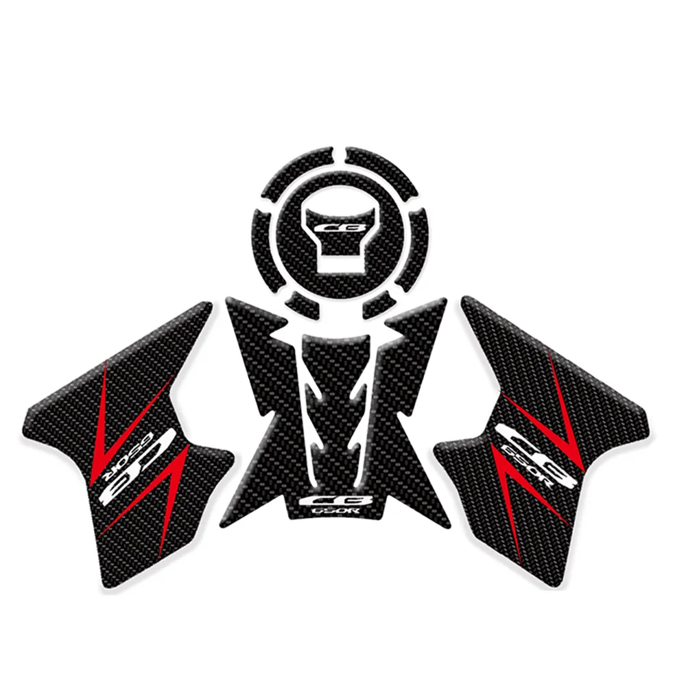 

NEW Motorcycle Accessories 3D Fiber Sticker Sets Tank Decal Protector Pad Set For HONDA CB650R CB 650R 2019