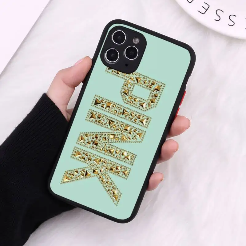 

pink Text glitter words Phone Case Matte Transparent for iPhone 7 8 11 12 s mini pro X XS XR MAX Plus cover funda
