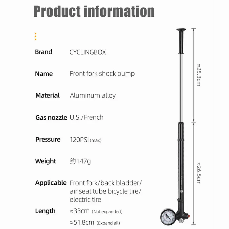 Портативный велосипедный воздушный насос высокого давления 300psi с манометром для