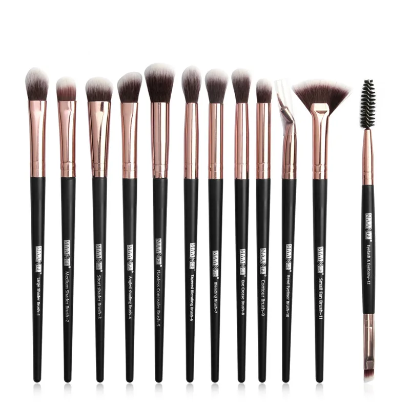 Pro Makeup Brushes Set 6/ 12 pcs Eye Shadow Concealer Blending Eyeliner Eyelash Eyebrow Blush Portable Brush | Красота и здоровье